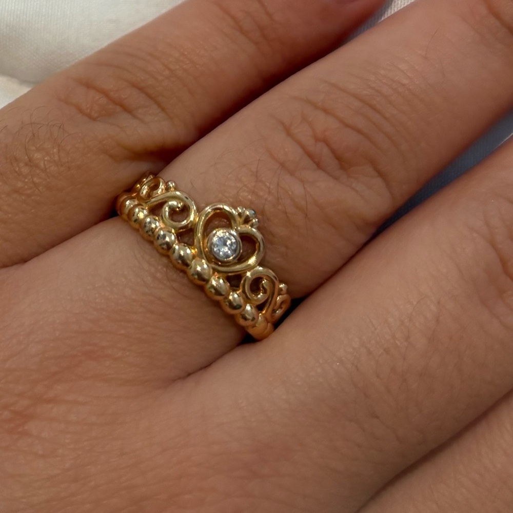 Pandora Rose Gold Princess Tiara Crown Ring
